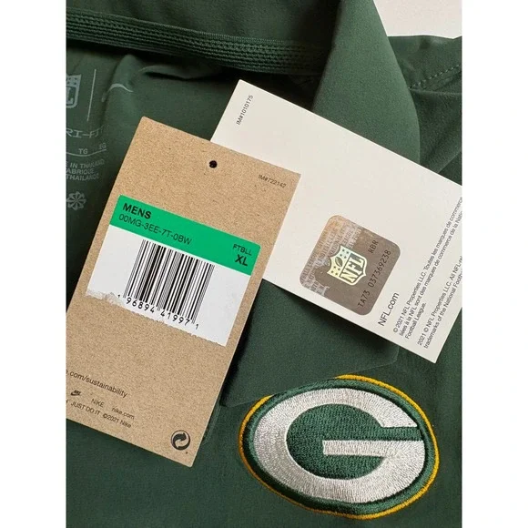 Nike NFL Dri-FIT Men's Green Bay Packers Polo Shirt NWT Size XL - Picture 5 of 8